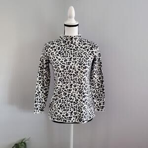 LOFT Mock Turtleneck Cheetah Print Sweater SP